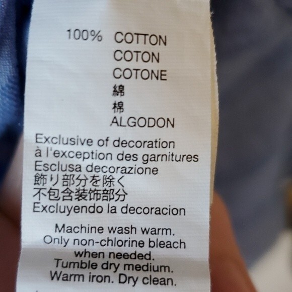 GAP LIGHT COTTON TUNIC TOP BLUE LARGE BOJO AIRY GAUZY BEACHY PREPPY COASTAL - Picture 6 of 8